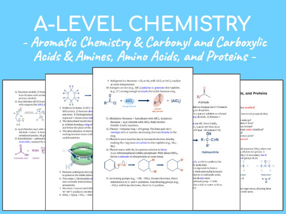 CONCISE A* A Level Chemistry Topic Aromatic Chemistry & Carboxylic Acids & Amines Revision Notes