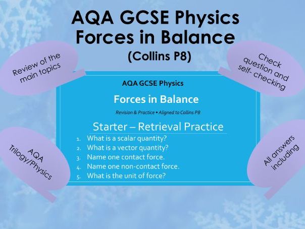 AQA GCSE Physics - Forces in Balance - Revision Lesson & Exam Practice - (Collins P8)