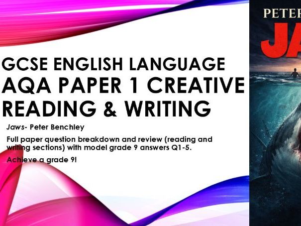 AQA GCSE English Language Paper 1 Peter Benchley Jaws Q1-5 Grade 9 responses