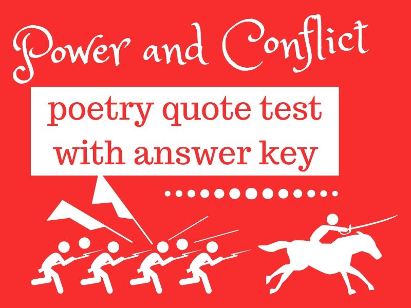 AQA Power and Conflict Poetry Quote revision quiz/test grid (full answer key)