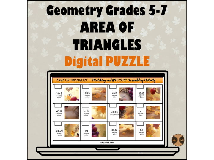 Area of Triangles - Matching and Puzzle Assembling Activity
