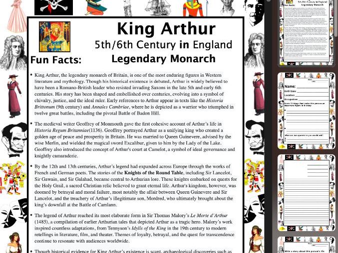 King Arthur PACKET & ACTIVITIES, Important Historical Figures Series