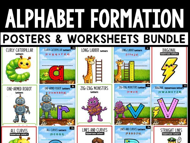 Alphabet Formation Posters and Tracing Sheets for Early Writers