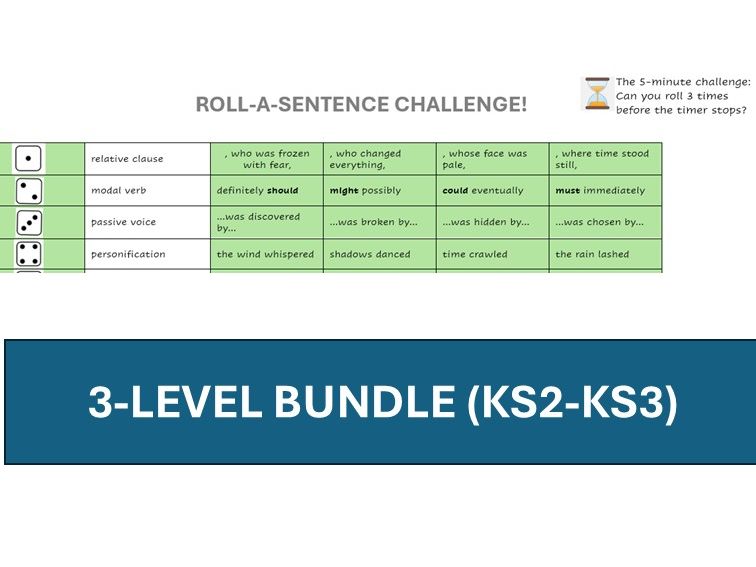 Roll a Sentence Game Mat