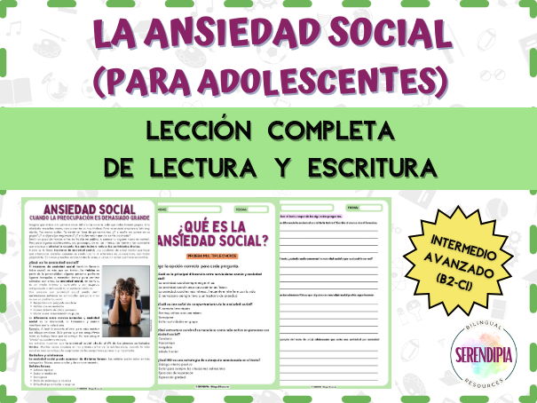 Ansiedad Social en Adolescentes | LECTURA & ESCRITURA | Social Anxiety Spanish Intermediate level