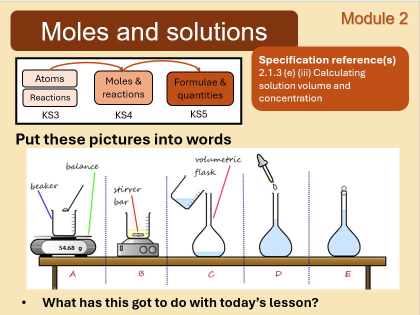 OCR A Chemistry A level - Solutions and concentration