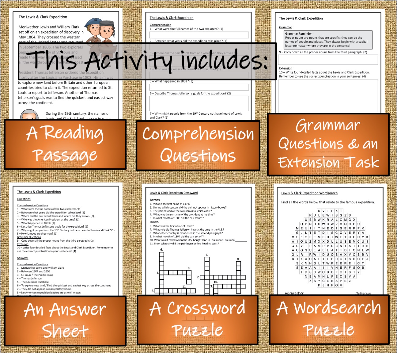 LKS2 Lewis And Clark Expedition Reading Comprehension Activity