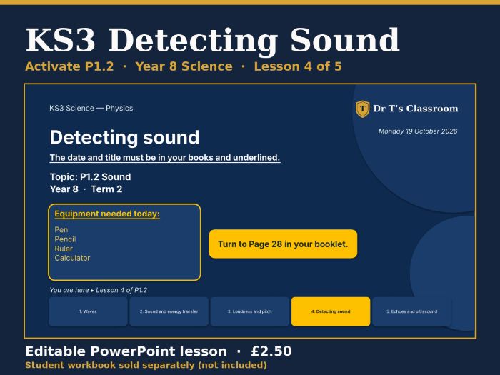 KS3 Activate P1.2 Sound: Detecting Sound