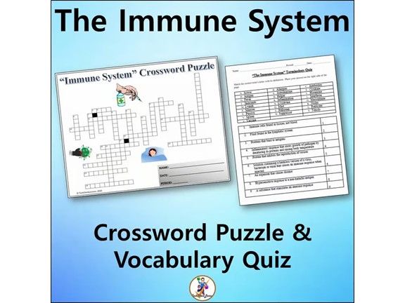 The Immune System Crossword & Vocabulary Quiz