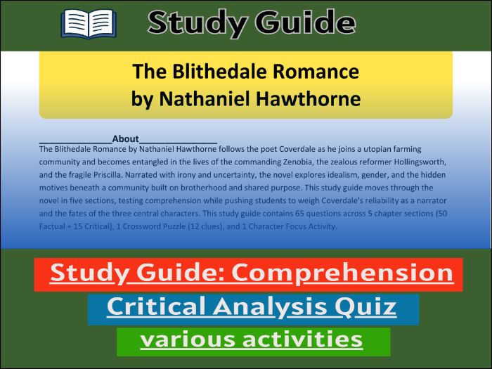 The Blithedale Romance - Comprehension 91����t & Activities