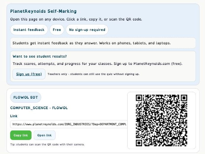 FREE KS3 Flowol Self-Marking Exam – Instant Feedback + Teacher Tracking