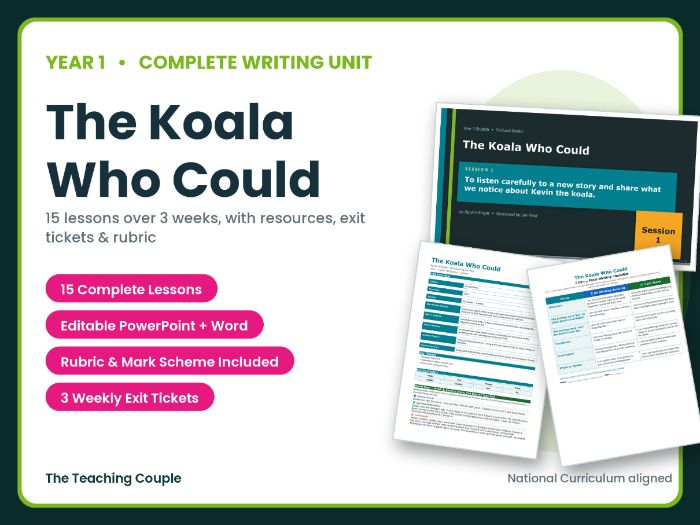 The Koala Who Could | Year 1 English Unit | 15 Complete Lessons + Resources + Mark Scheme