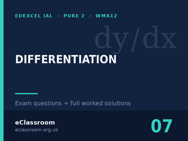 IAL Pure 2 Differentiation exam questions