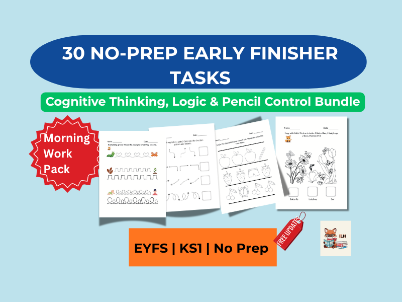 Early Finisher Worksheets | EYFS & KS1 Morning Work | No Prep Activities