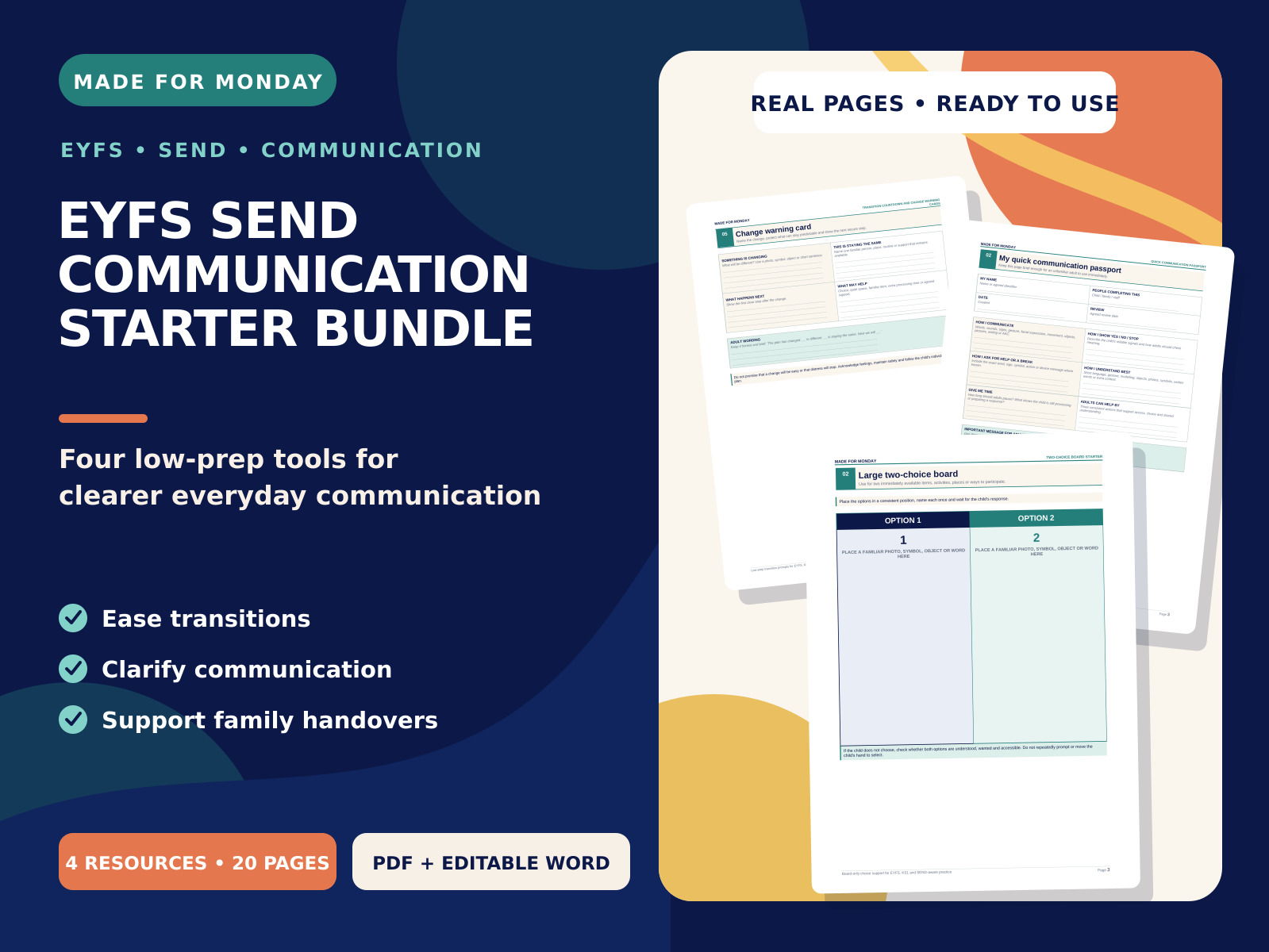 EYFS SEND Communication Starter Bundle