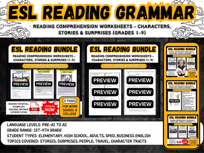ESl Reading Comprehension Worksheets