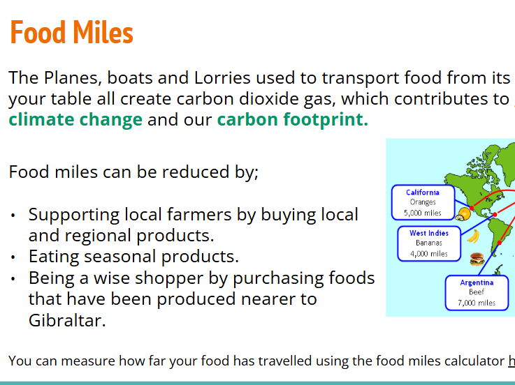 GCSE Food Prep & Nutrition: Food and the Environment