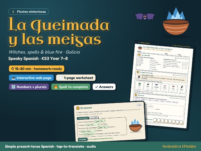 Spooky Spanish: Interactive Halloween Witches