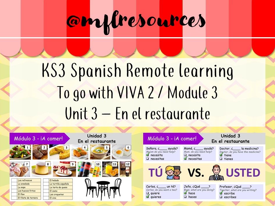 KS3 Spanish (remote learning) Viva 2 Module 3 Unit 3 En el