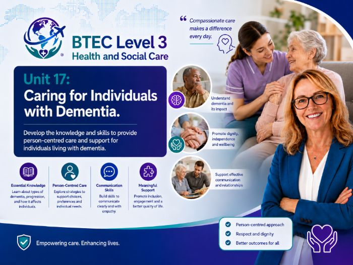 BTEC Level 3 Health and Social Care Unit 17 | Exemplar Student Assignment