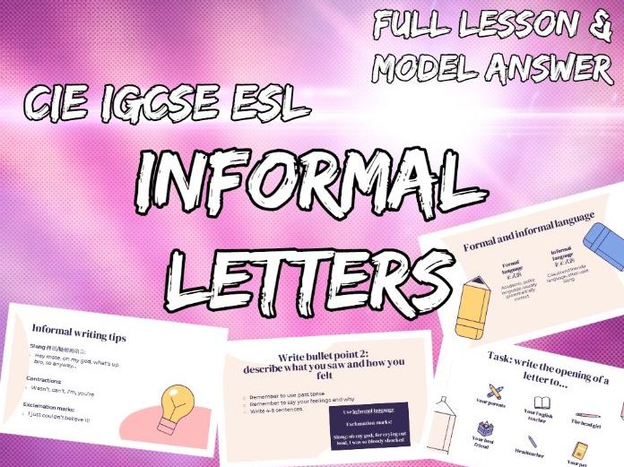 Informal Letter Writing for CIE IGCSE English as a Second Language (ESL) Exercise 5