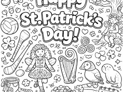 St Patrick's Day Colouring page