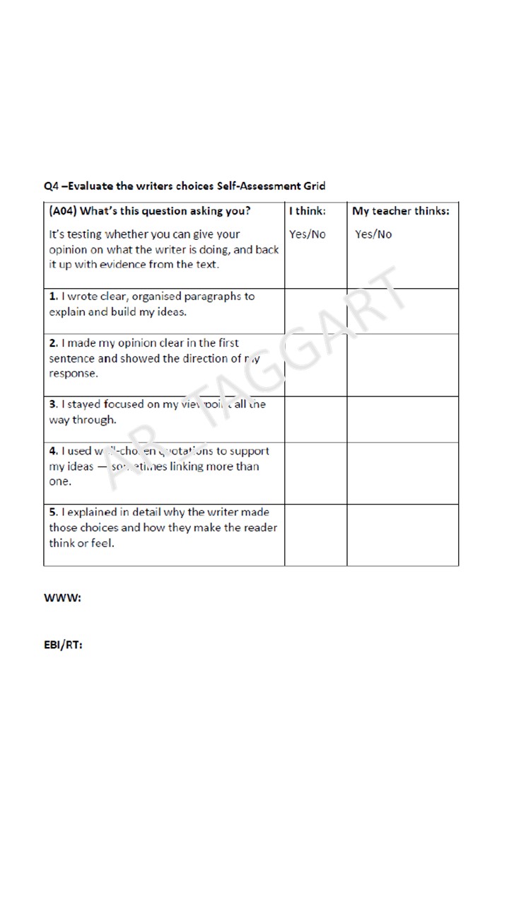One AQA GCSE English Language Paper 1 Mock | Q4 Plan - (Lon) | Teaching ...