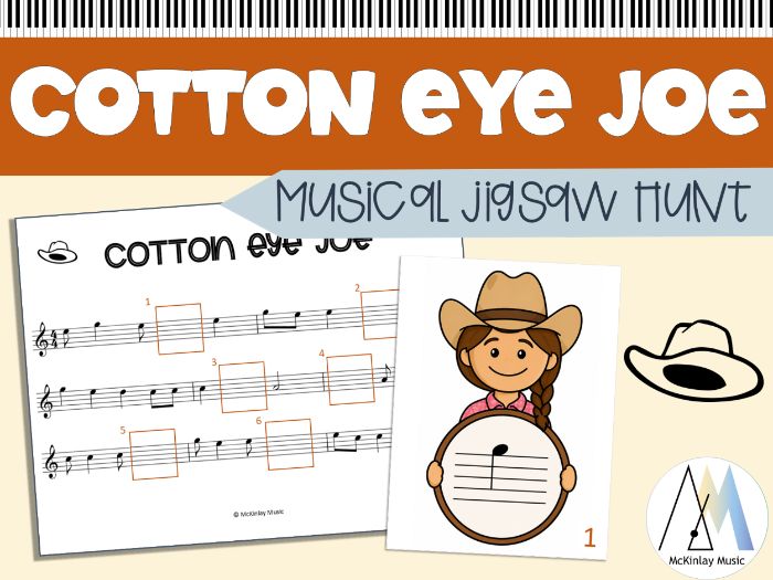 Cowboy Write the Room Music Game - Cotton Eye Joe scavenger hunt
