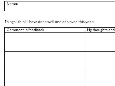 Year 10 Drama Reflection and Target Setting