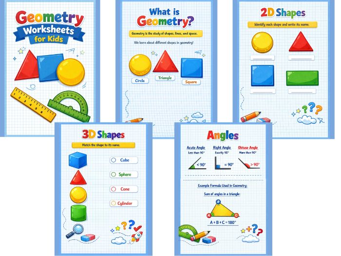 Area and Perimeter of Basic Shapes Worksheets | Geometry Practice | KS2 Maths | Printable PDF