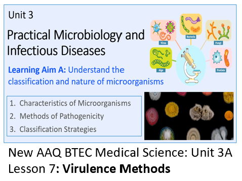 AAQ BTEC Medical Science Unit 3A Classification and Nature of Microorganisms – Lesson 7: Virulence