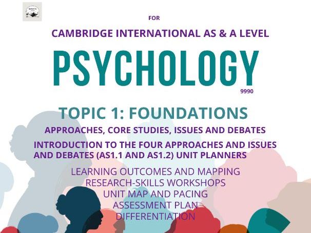 CAIE AS & A Level Psychology 9990: AS Foundations Topics (AS1.1 and AS1.2), 2 Editable Unit Planners