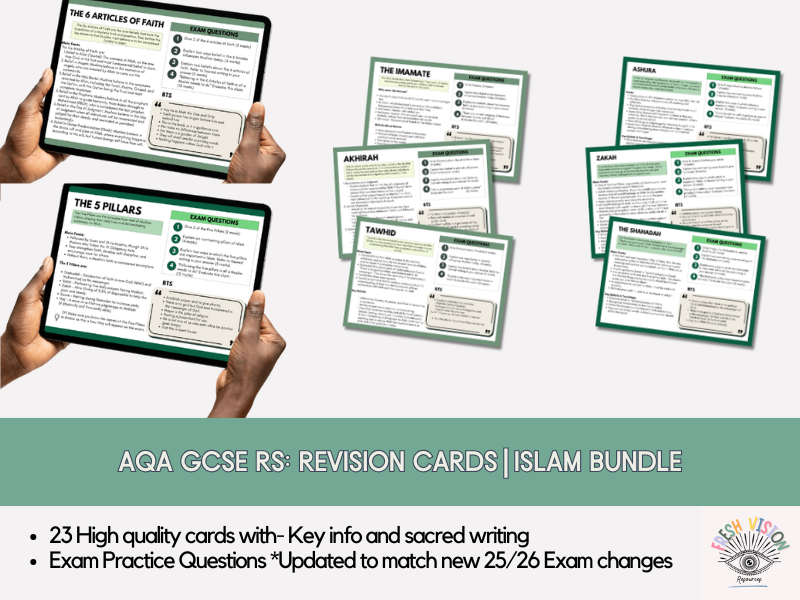 GCSE AQA Religious Studies Islam Revision Cards – Beliefs & Practices Bundle (Save 25%)