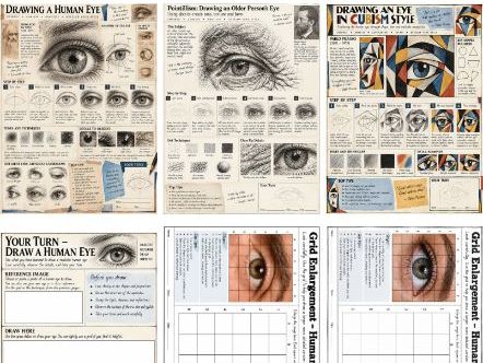 Drawing the Human Eye – KS3 Art | Realistic Eye Drawing, Observation & Grid Enlargement Worksheets
