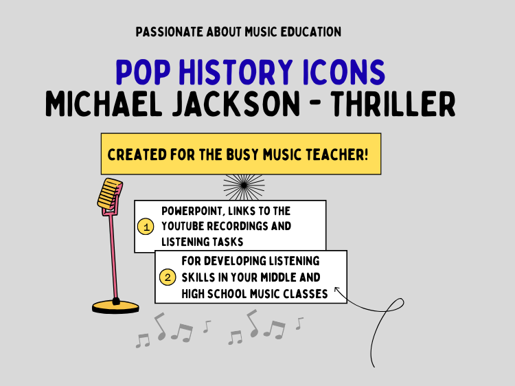 Iconic Artists of Pop History - Michael Jackson - Thriller. KS3 and KS4 music.