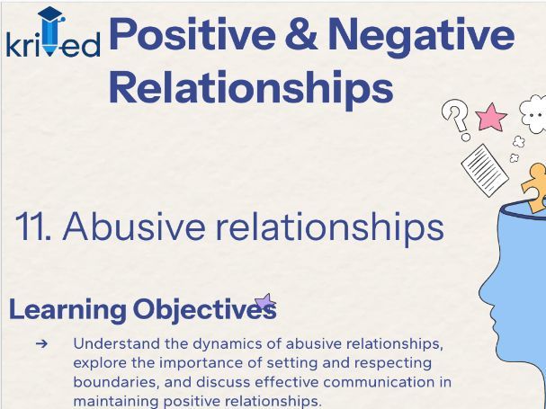 Abusive relationships -KS4 Year 11 PSHE on Power, Impact & Support Strategies