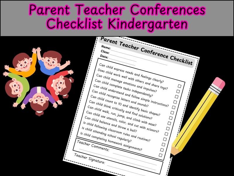 Parent Teacher Conferences Checklist Kindergarten