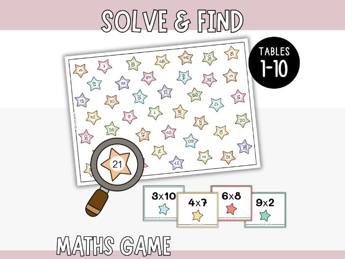 Solve & Find - Times Tables 1-10 Multiplication Game