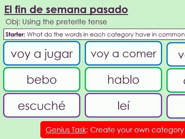NEW 2026 GCSE Spanish. Higher/ Rojo. Module 1: Unit 4. El fin de semana pasado
