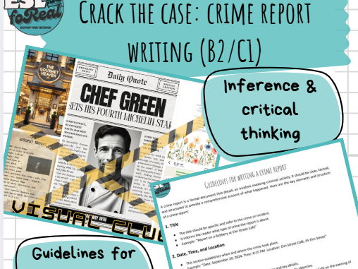 Crack the Case! Crime Report Writing Activity (B2–C1 ESL)