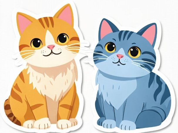 Kawaii Sticker Maker Cats | Printable Craft & Planner Stickers