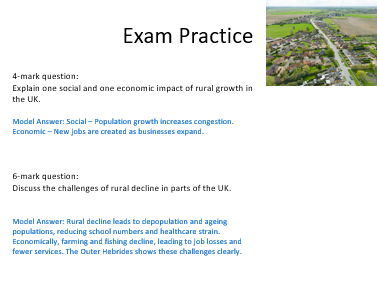 AQA GCSE Geography Changing rural landscape in the U.K
