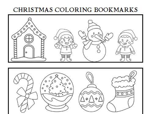 Christmas Colouring Bookmarks