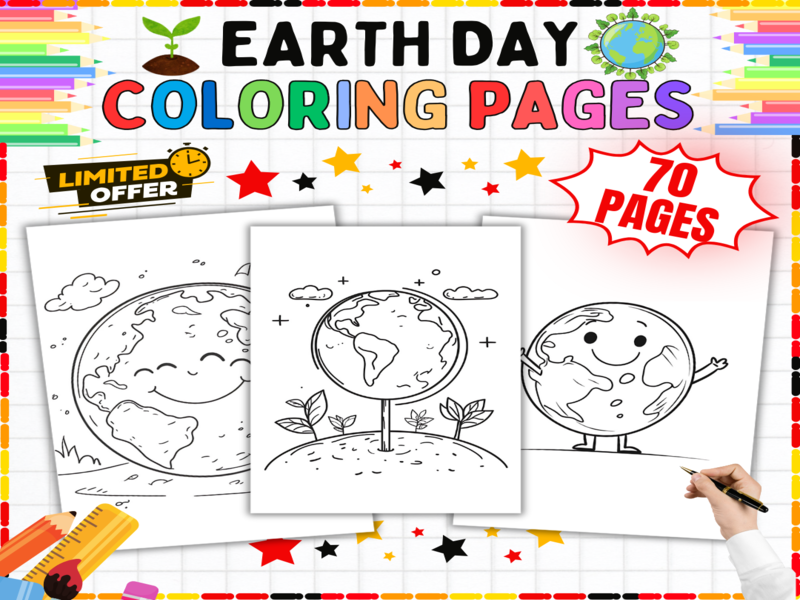 Earth Day Colouring Pages - Planet and Plants Colouring Sheets | Eco Activities for Primary School