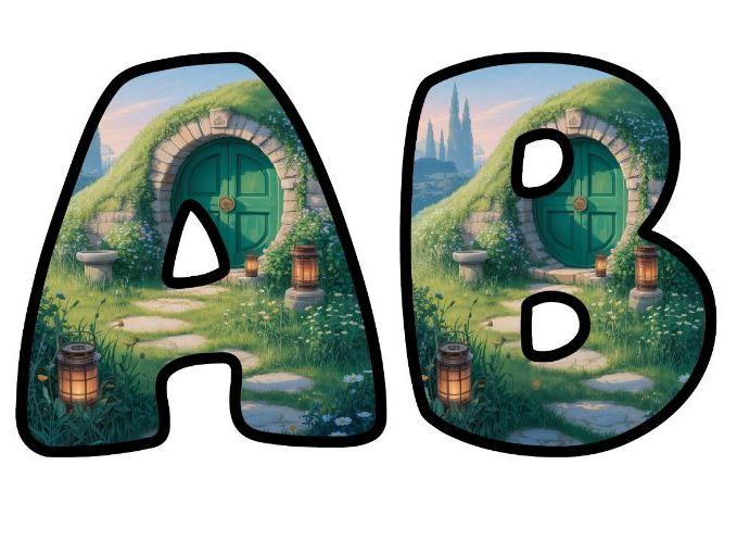 Cosy Hillside Cottage Lettering Set | Classroom Display | Upper & Lowercase, 0-9 and Signs