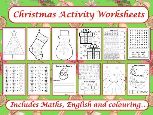 Christmas Activity Sheets - 12 sheets