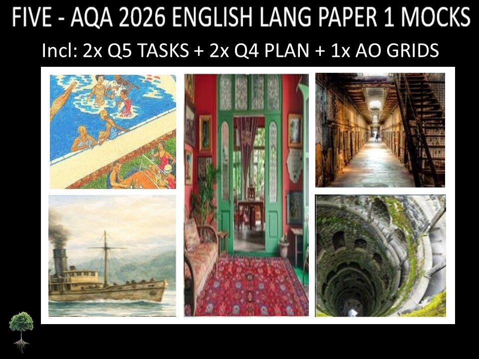 FIVE - AQA PAPER 1 | 2026 FULL MOCKS | Q5 TASKS | Q4 PLAN | AO GRIDS