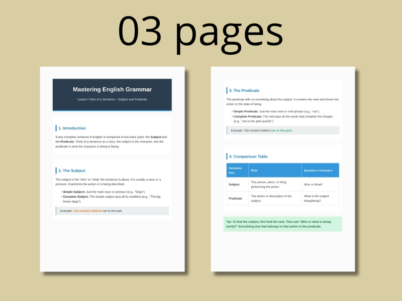 Mastering Subjects & Predicates