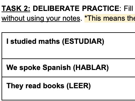 KS3 / KS4 Preterite tense worksheet 2
