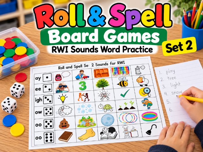 Phonics: Roll and spell it RWI set 2 sounds game